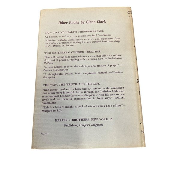 I Will Lift Up Mine Eyes Glenn Clark 1937 Harper Bros 1st Ed AA Alcoholics Anon - Picture 2 of 8